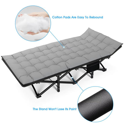 Folding Camping Cot  Portable Heavy Duty Outdoor Bed For Adults Home Beach And RV Use 200kg Weight  2