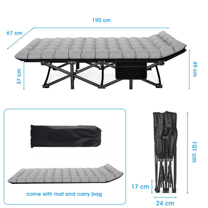 Folding Camping Cot  Portable Heavy Duty Outdoor Bed For Adults Home Beach And RV Use 200kg Weight  5