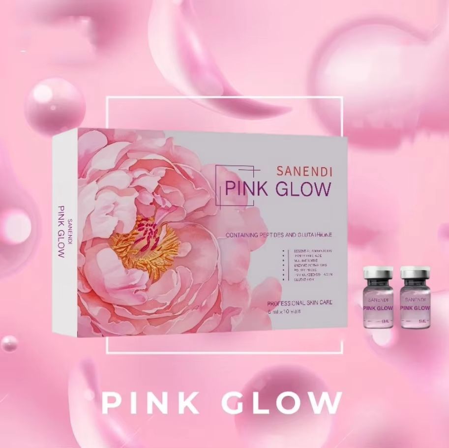 Korean Pink Glow Peptide Serum – Brightening Facial Booster with Nicotinamide for Fine Lines and Radiance (10 Vials x 5m