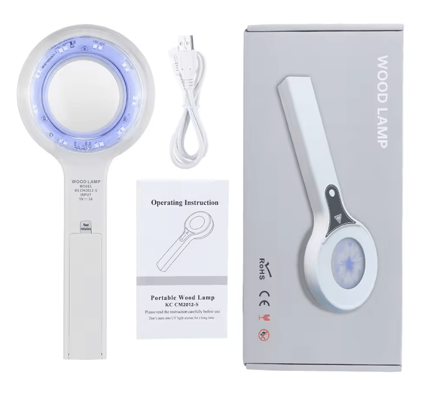 Woods Lamp Skin Analyzer UV Magnifying Light For Facial Skin Care Testing 5