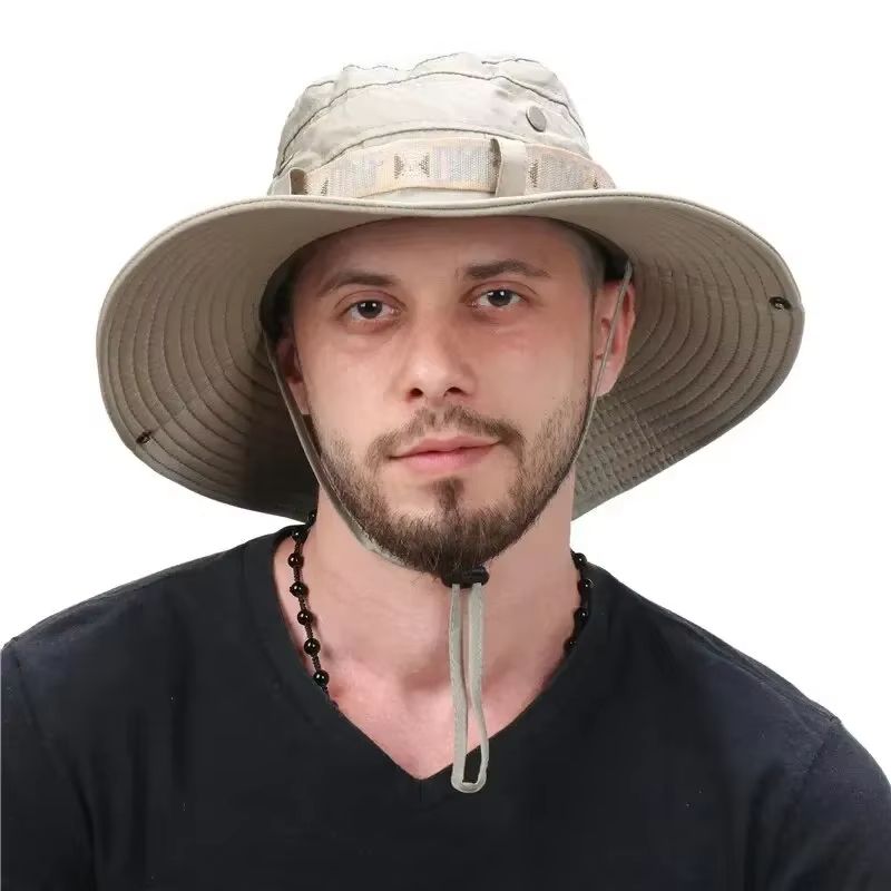 Mens Summer Bucket Hat  Wide Brim UV Protection Outdoor Safari  Hiking Cap 1