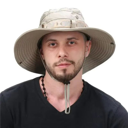 Mens Summer Bucket Hat  Wide Brim UV Protection Outdoor Safari  Hiking Cap 1