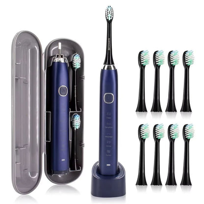Sarmocare S100 Sonic Electric Toothbrush  Smart Ultrasonic Whitening With 8 Brush Heads 8
