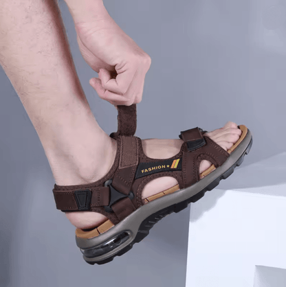 Mens Leather Sandals Comfortable Summer Roman Beach Shoes 1