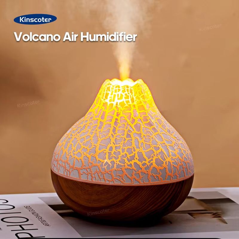 10.14oz Volcano Air Humidifier – USB Ultrasonic Cool Mist Diffuser with 7-Color Night Light
