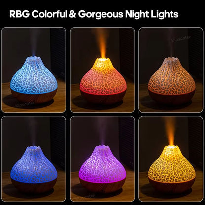300 Ml Volcano Air Humidifier  USB Ultrasonic Cool Mist Diffuser With 7Color Night Light 3