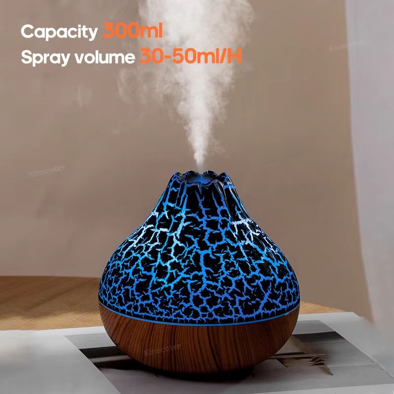 300 Ml Volcano Air Humidifier  USB Ultrasonic Cool Mist Diffuser With 7Color Night Light 4