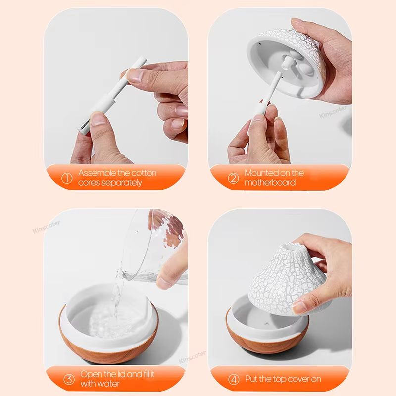 300 Ml Volcano Air Humidifier  USB Ultrasonic Cool Mist Diffuser With 7Color Night Light 5
