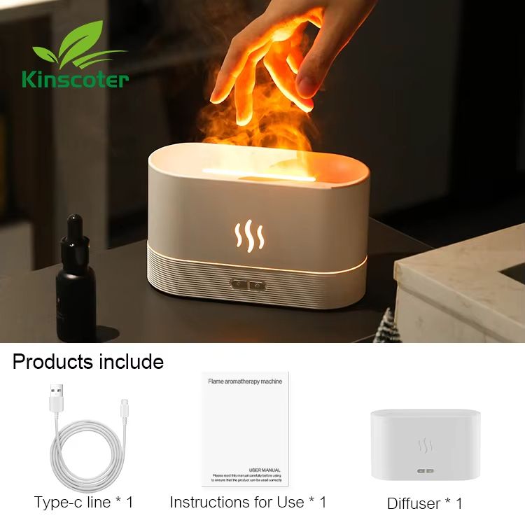Kinscoter Flame Aroma Diffuser  Ultrasonic Cool Mist Humidifier With Essential Oil Function And LED 7