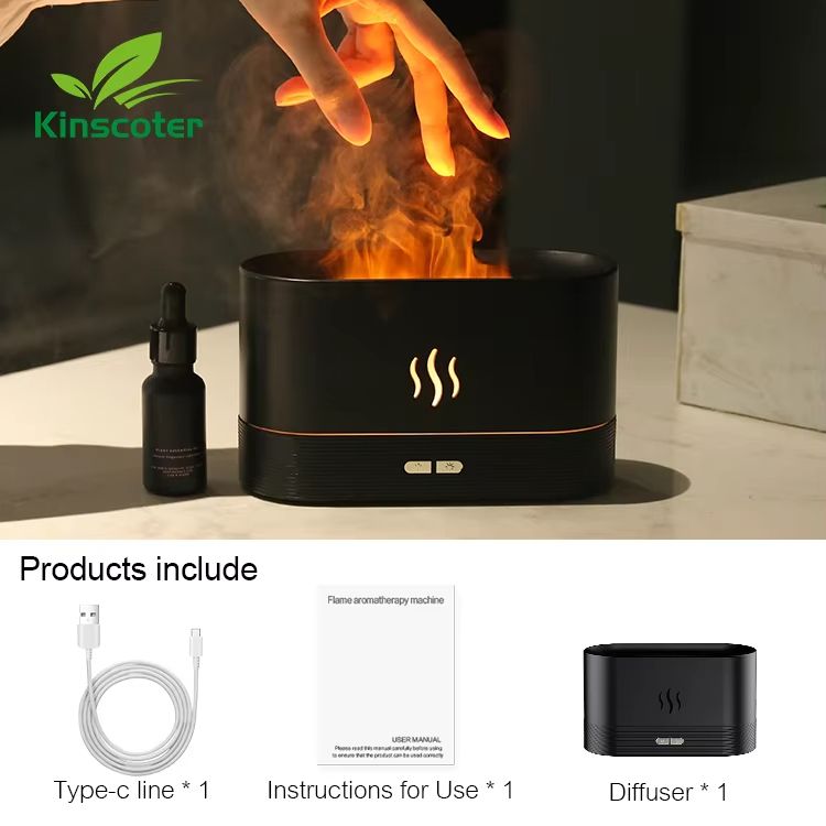 Kinscoter Flame Aroma Diffuser  Ultrasonic Cool Mist Humidifier With Essential Oil Function And LED 8