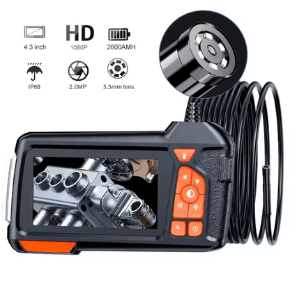 Endoscope Camera with 43 Inch Screen Waterproof HD Borescope with LED Lights
