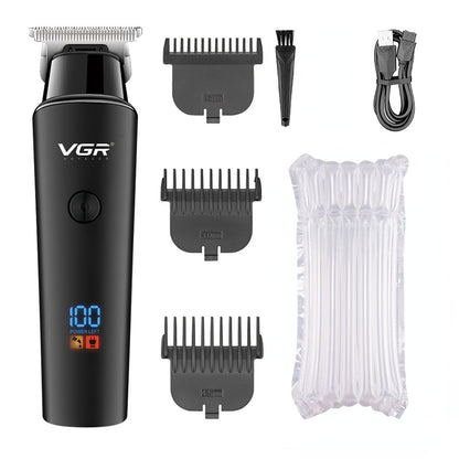 VGR Hair Trimmer Professional Cordless Rechargeable Electric Hair Clipper With LED Display  Precisi 5