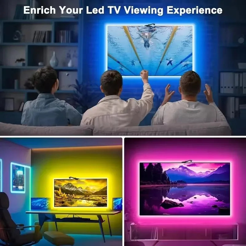RGBIC LED TV Backlight Strip with AR Color Gamut Sensor, App, Music, & Voice Sync for 55-85" TVs, Dynamic Ambient Game