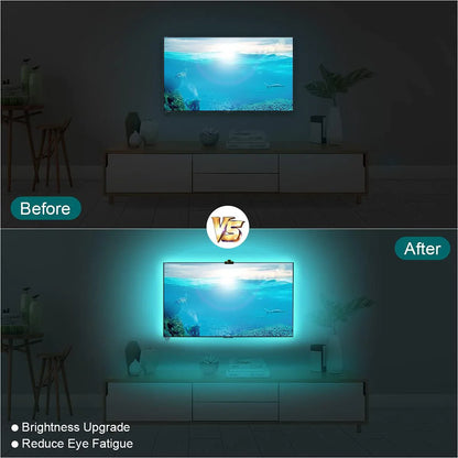 RGBIC LED TV Backlight Strip with AR Color Gamut Sensor, App, Music, & Voice Sync for 55-85" TVs, Dynamic Ambient Game