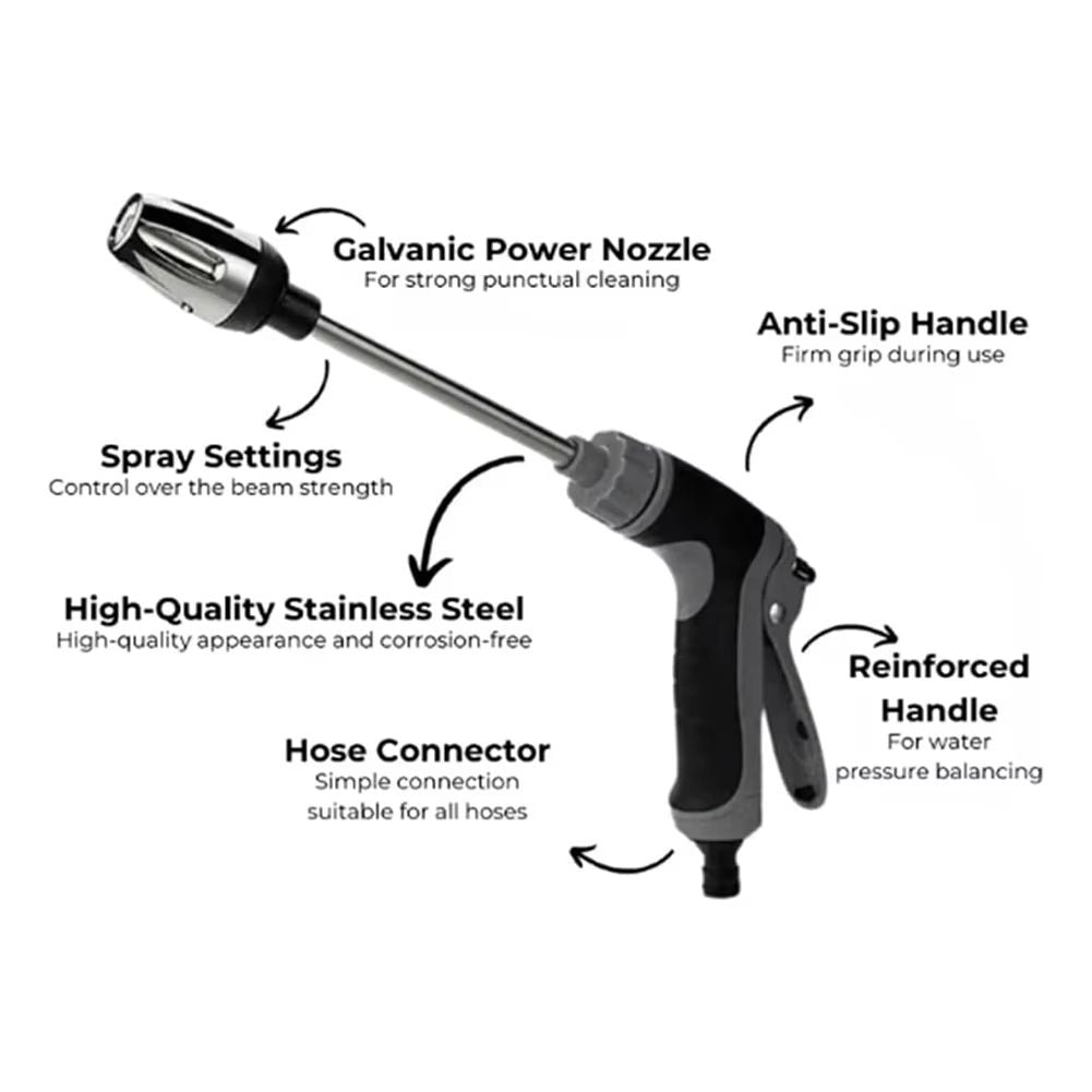 Garden High Pressure Washer Gun With 360 Rotating Hose  Power Cleaning Tool For Cars Patios And Out 5