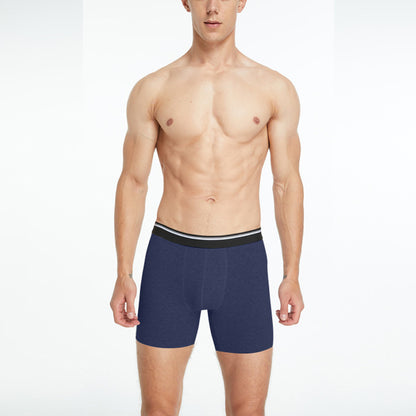 Mens Mid Long Black Boxer Shorts Cotton Underwear Breathable Male Comfortable Underpants For Man Ho 1