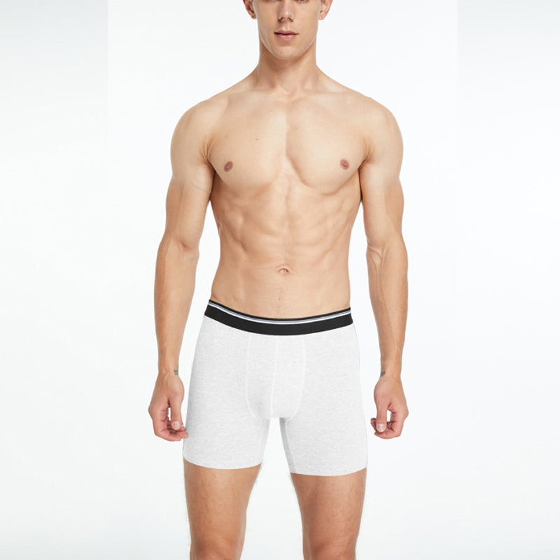Mens Mid Long Black Boxer Shorts Cotton Underwear Breathable Male Comfortable Underpants For Man Ho 2