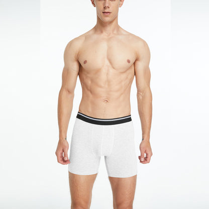 Mens Mid Long Black Boxer Shorts Cotton Underwear Breathable Male Comfortable Underpants For Man Ho 8