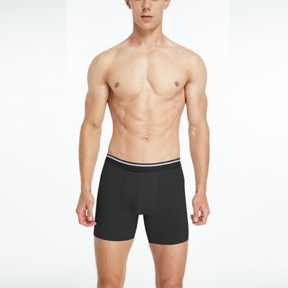 Mens Mid Long Black Boxer Shorts Cotton Underwear Breathable Male Comfortable Underpants For Man Ho 10