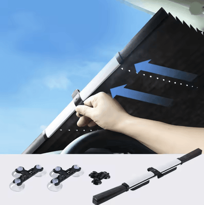 Retractable Car Windshield Sunshade Anti UV Front and Rear Curtain