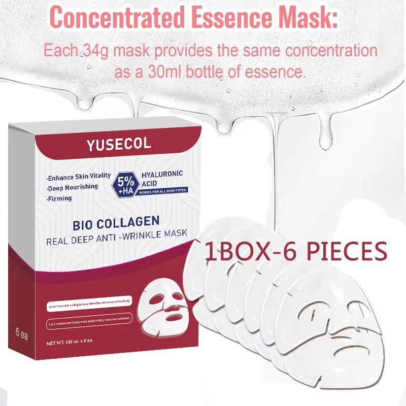 Korean Collagen Face Mask With Hyaluronic Acid  Deep Hydration AntiAging  Brightening Treatment 6