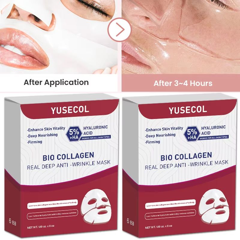 Korean Collagen Face Mask With Hyaluronic Acid  Deep Hydration AntiAging  Brightening Treatment 7