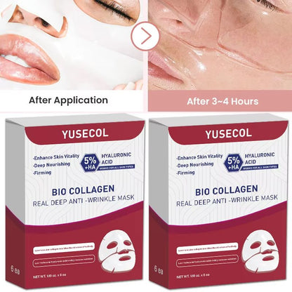 Korean Collagen Face Mask With Hyaluronic Acid  Deep Hydration AntiAging  Brightening Treatment 7