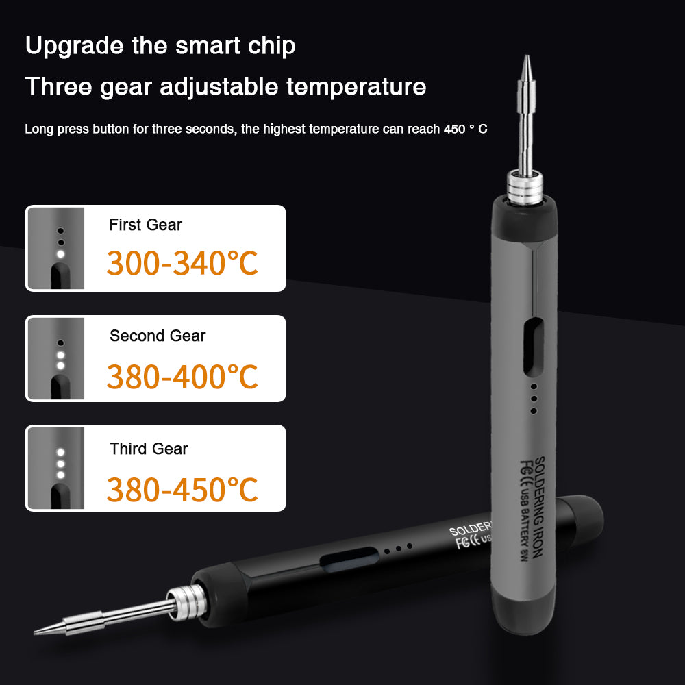 Portable USB Soldering Iron Kit Mini Adjustable Temperature Iron With TypeC Interface 800mAh Batter 2
