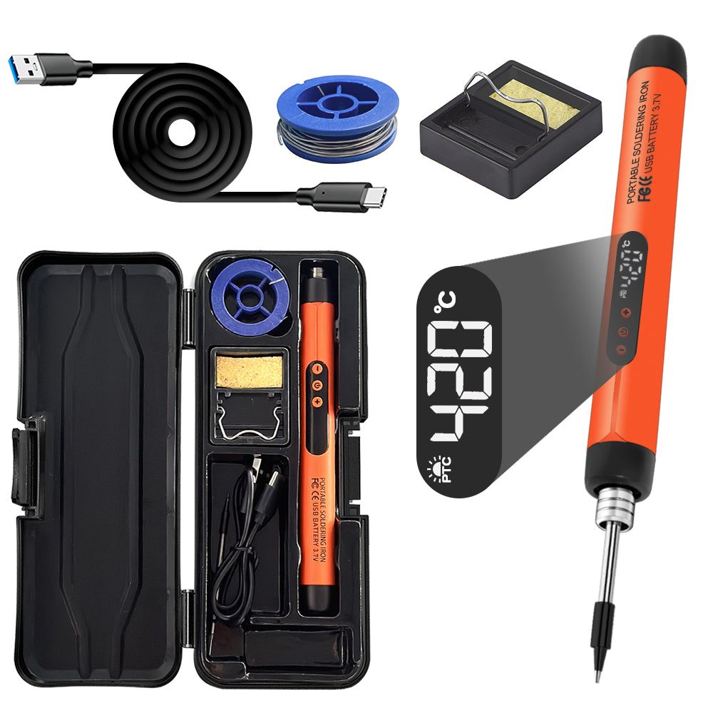 Portable USB Soldering Iron Kit Mini Adjustable Temperature Iron With TypeC Interface 800mAh Batter 6