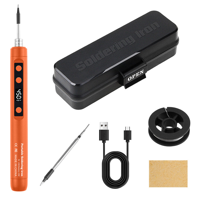 Portable USB Soldering Iron Kit Mini Adjustable Temperature Iron With TypeC Interface 800mAh Batter 8