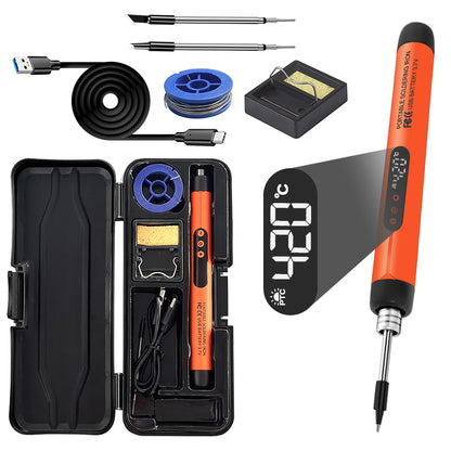Portable USB Soldering Iron Kit Mini Adjustable Temperature Iron With TypeC Interface 800mAh Batter 9