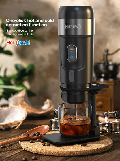 HiBREW Portable Espresso Coffee Maker  12V Car And Home Machine For Capsules  Ground Coffee 4