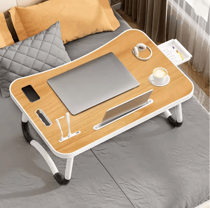 Portable Laptop Desk Foldable Bed Table with USB Light and Fan