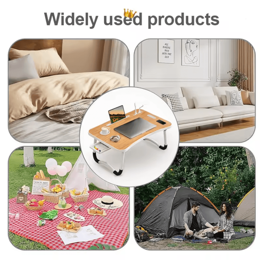 Portable Laptop Desk Foldable Bed Table With USB Light And Fan 1