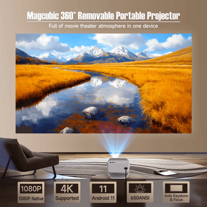 Magcubic 4K Projector Portable Native 1080P Home Theater with Auto Focus