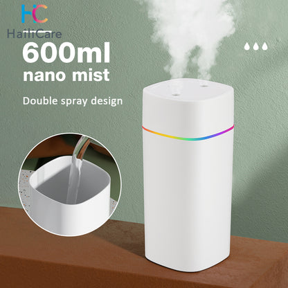 600ml USB Cool Mist Sprayer Portable Electric Air Humidifier  Aroma Oil Diffuser With 7Color Night  1
