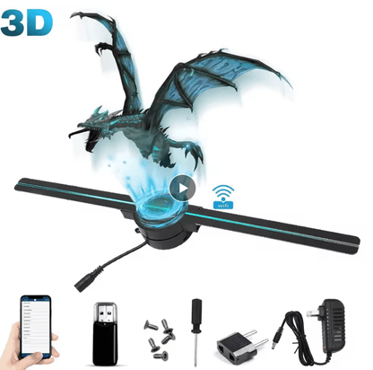 3D Hologram Fan Projector 42cm WiFi Advertising Display Light for Stores and Events