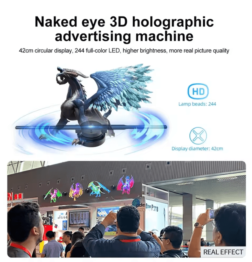 3D Hologram Fan Projector 42cm WiFi Advertising Display Light For Stores And Events 1