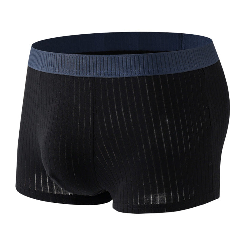 Mens 7 Pack Cotton Boxers Underwear Ribbed Soft Breathable Boxer Shorts with Colorful Waistbands Everyday Comfort