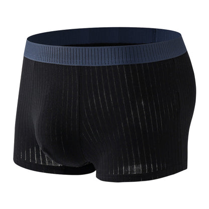 Mens 7 Pack Cotton Boxers Underwear Ribbed Soft Breathable Boxer Shorts with Colorful Waistbands Everyday Comfort