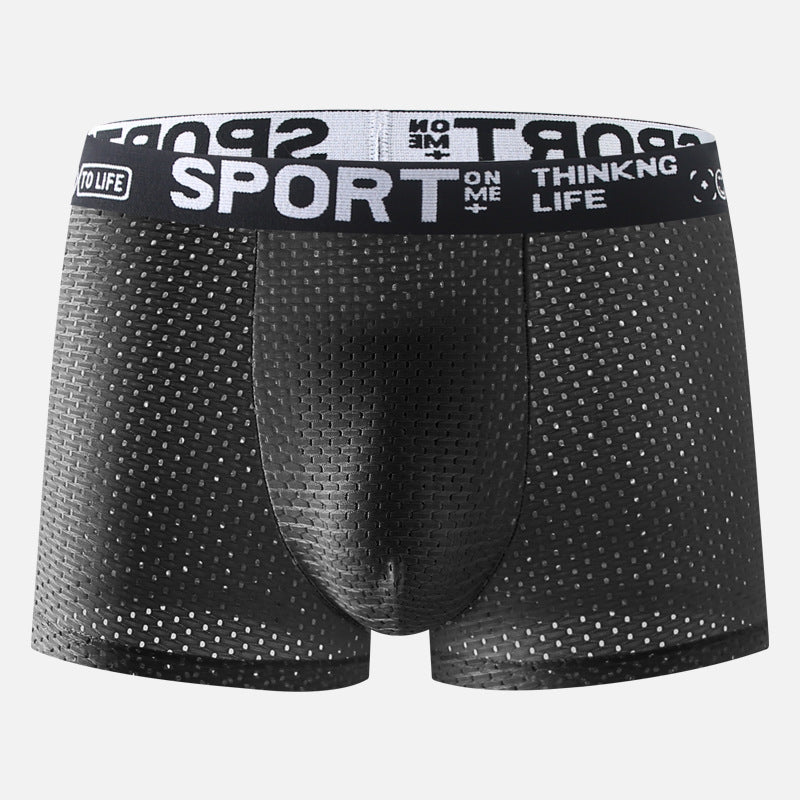 Ice Silk Mens Underwear Man Boxer Shorts Summer Autumn Breathable Underpants U Convex Sexy Panties  4