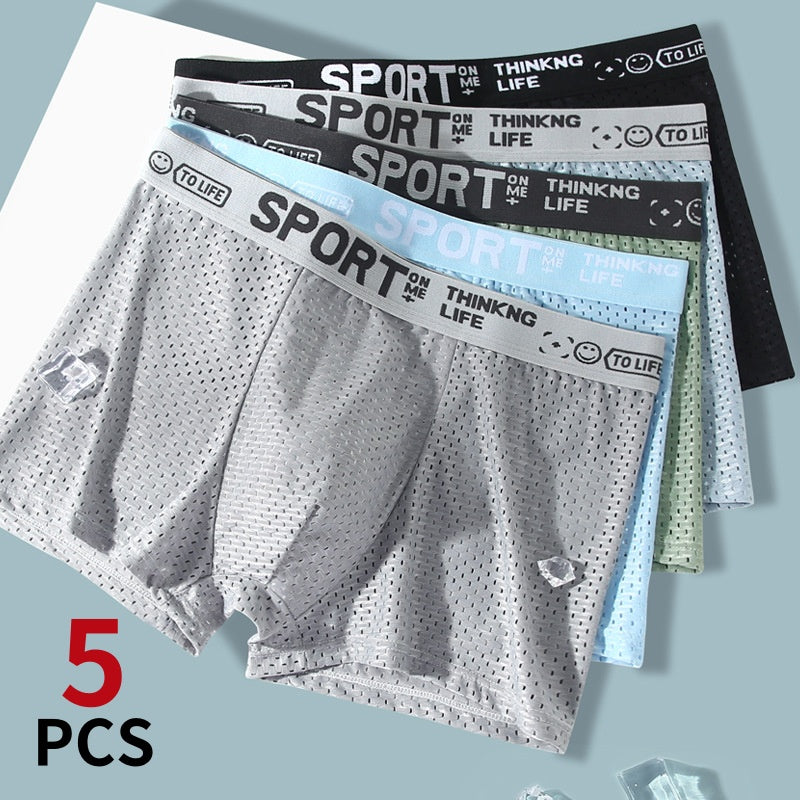 Ice Silk Mens Underwear Man Boxer Shorts Summer Autumn Breathable Underpants U Convex Sexy Panties  5