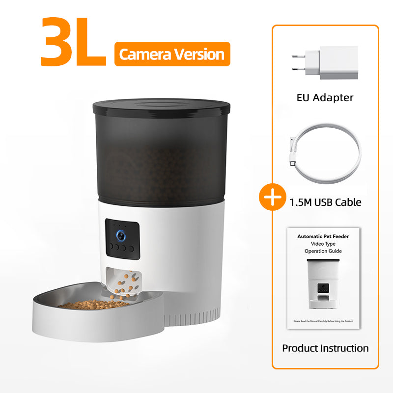 ROJECO Automatic Cat Feeder with Camera & Voice Recorder, Smart Video Pet Food Dispenser with Remote Control App for Cat