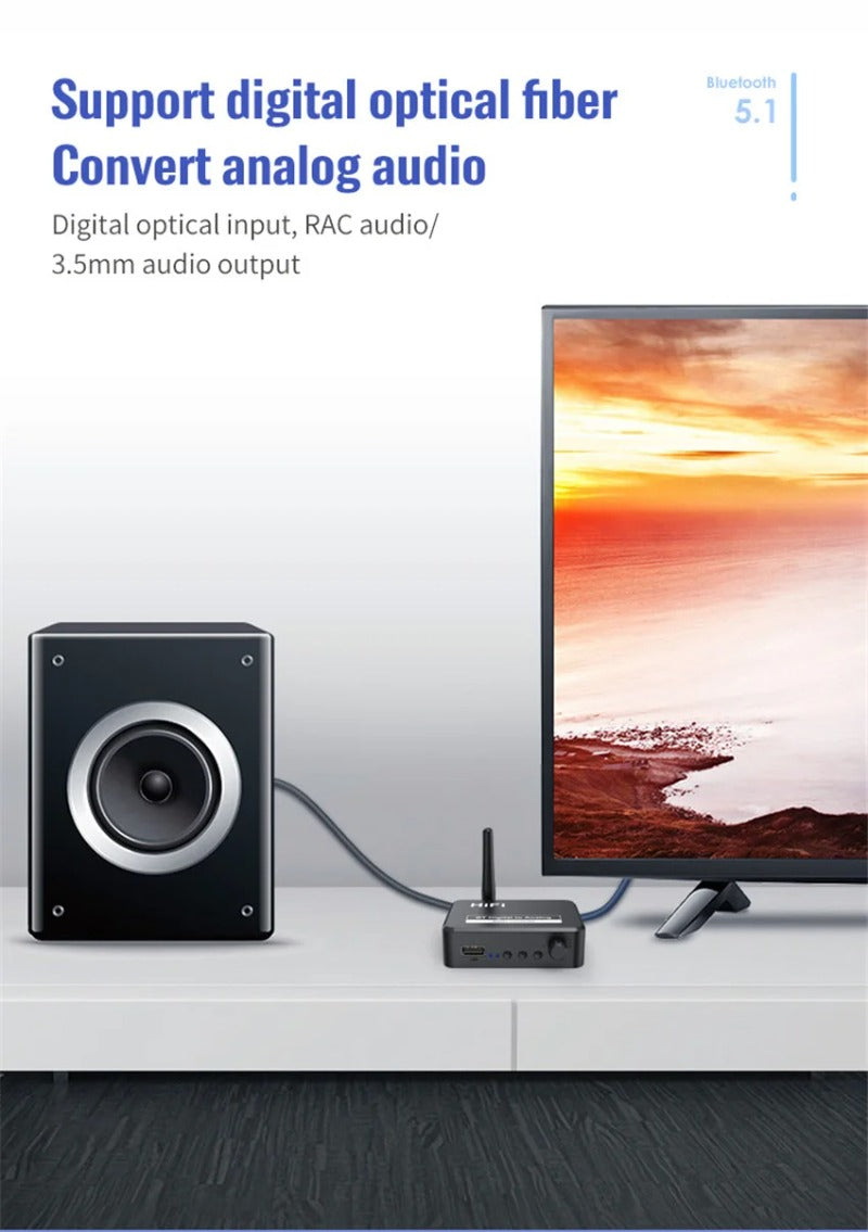 Analog Audio DAC Converter Adapter Digital SPDIF Optical Toslink To 35mm AUXRCA With Bluetooth 50 R 1