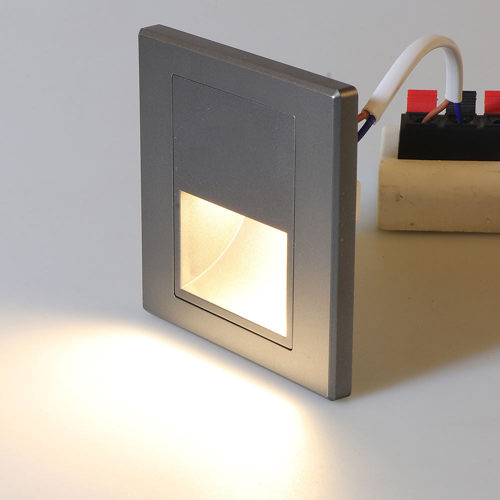 Motion Sensor Night Light, AC 110V-240V LED Recessed Staircase & Bedroom Wall Lamp with Auto On/Off Detector