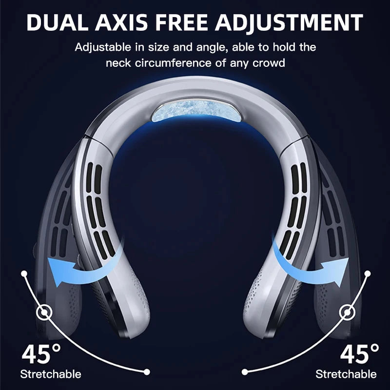 8000mAh Hanging Neck Fan Bladeless Portable USB Rechargeable Mute Fan With LED Digital Display Pers 3