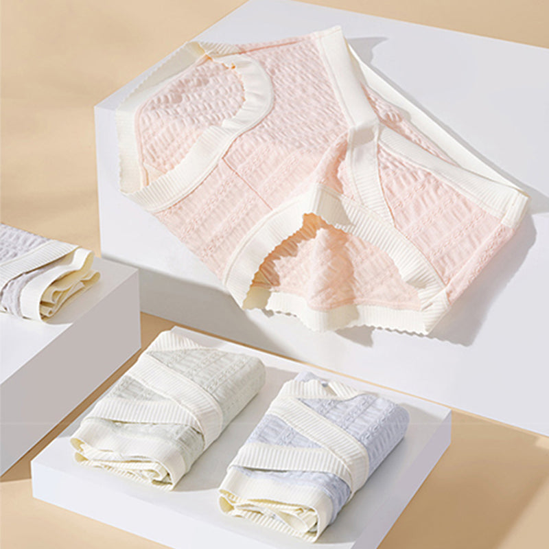Traceless Ice Silk Pregnancy Panties Cotton Jacquard Mid Waist V Shaped Briefs Summer Maternity Bre 5