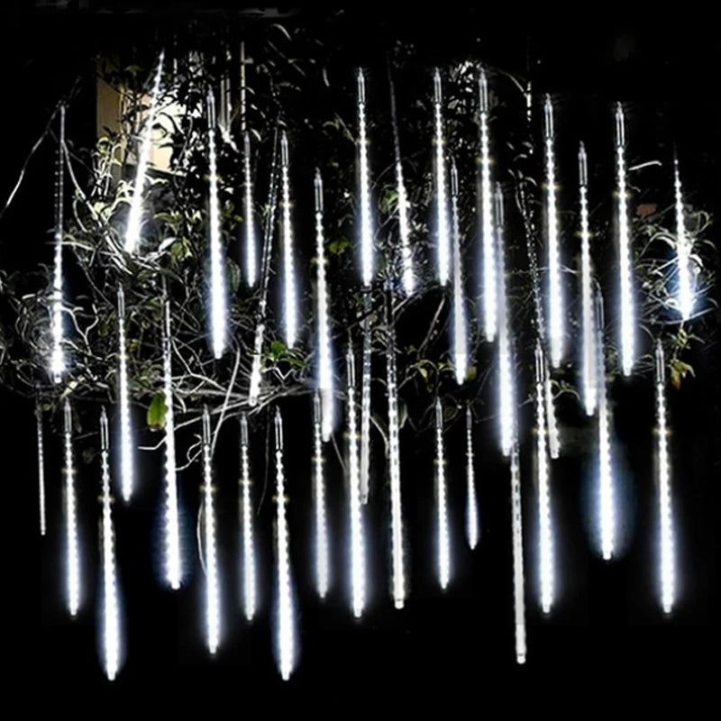 LED Meteor Shower Rain Lights Waterproof Falling Raindrop Fairy String Light For Christmas Holiday  2