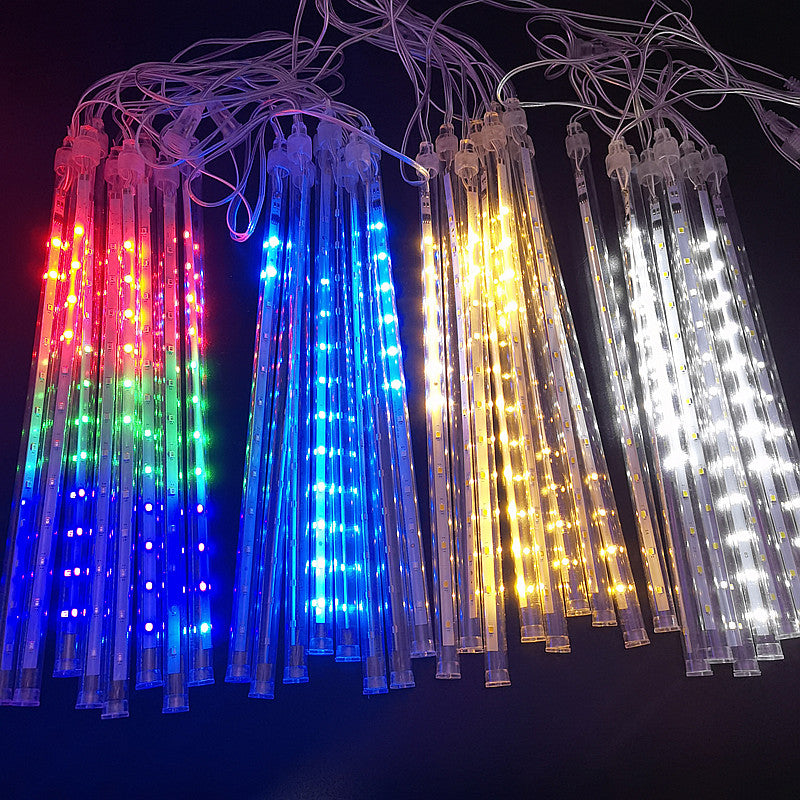LED Meteor Shower Rain Lights Waterproof Falling Raindrop Fairy String Light For Christmas Holiday  4