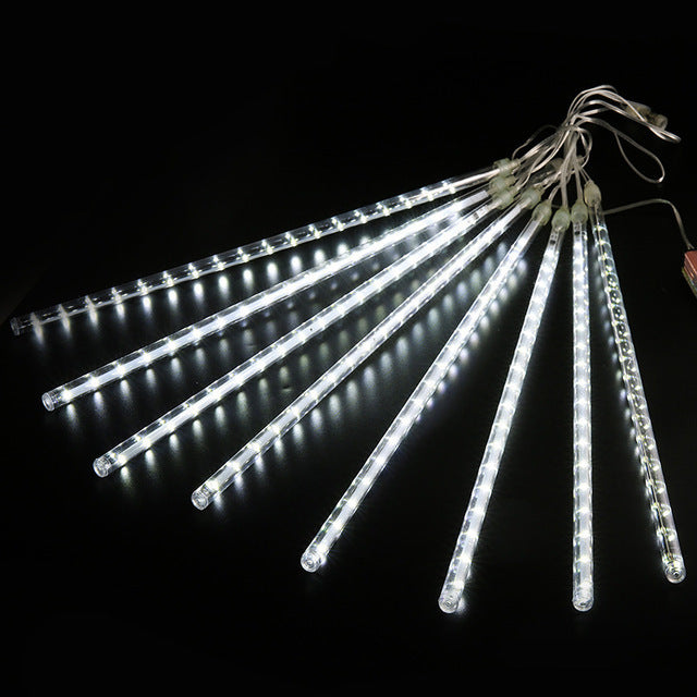 LED Meteor Shower Rain Lights Waterproof Falling Raindrop Fairy String Light For Christmas Holiday  5